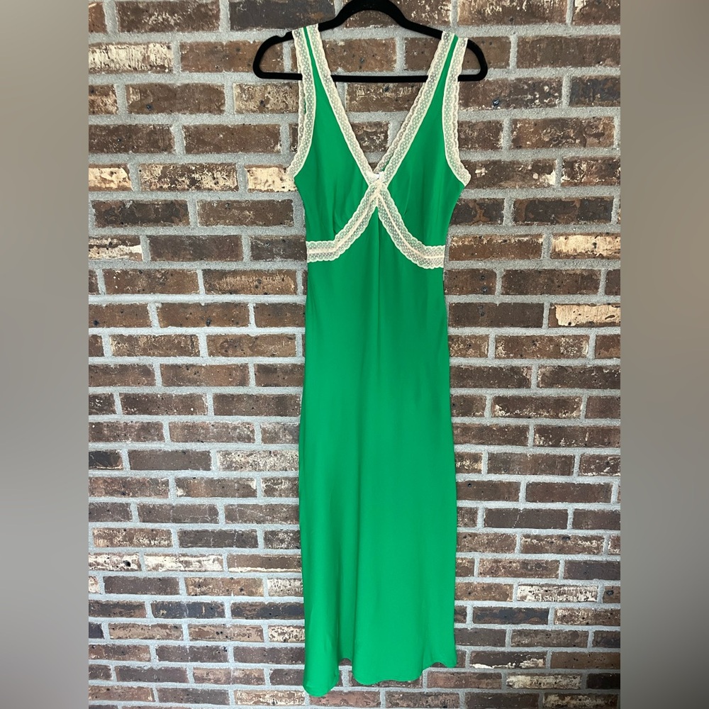 Own Gigi Collection Sleeveless Lace Lined V-Neck Maxi Slip Dress